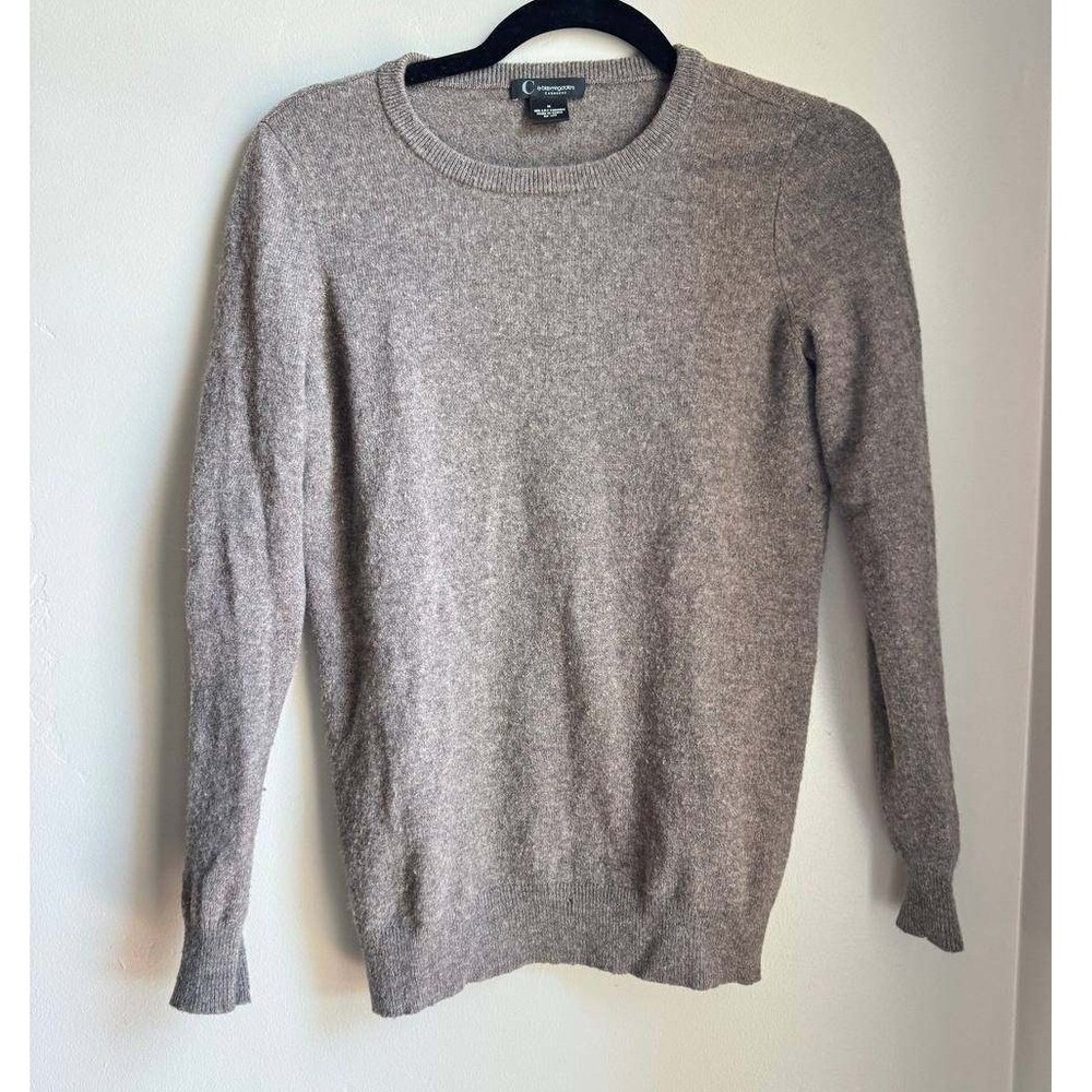 C by Bloomingdales Cashmere Crewneck Sweater M Brown Quiet Luxury Old Money
